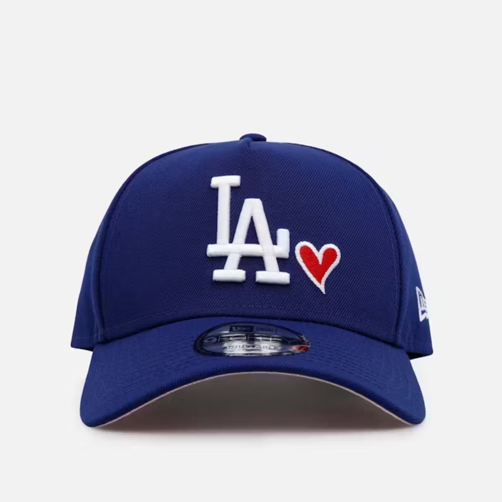 New Era Blue Cap with White Logo and Red Heart